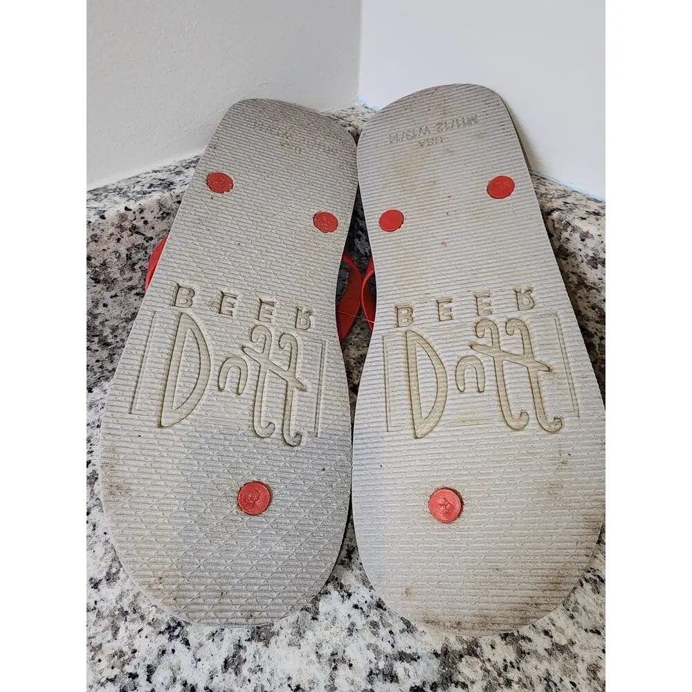 The Simpsons  Duff Beer Flip Flops Sandals Size M  11/12 W 13-14Rare